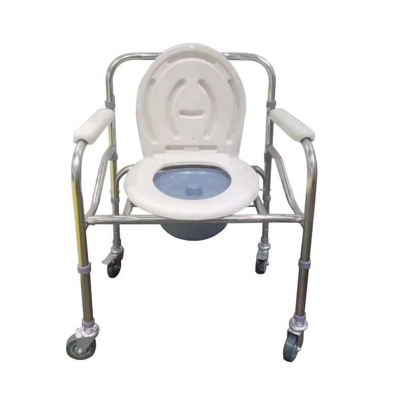 Chaise de toilette avec roues en inox