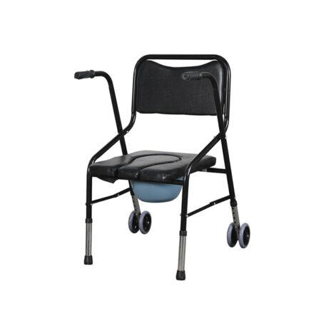 Chaise avec Toilette Noir avec 2 roues