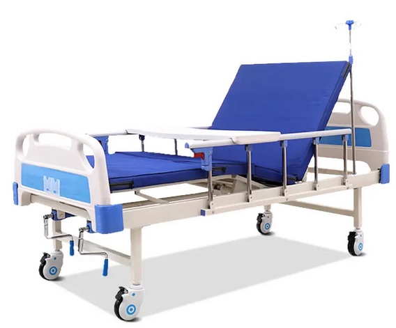 Lit manuel à 2 articulations avec accessoire