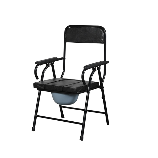 Chaise avec Toilette Noir Fixe Matelassée 